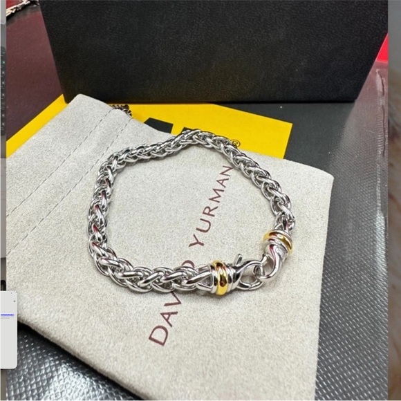 David Yurman Sterling Silver Foxtail Link Woven 6.5” Bracelet - Picture 5 of 10